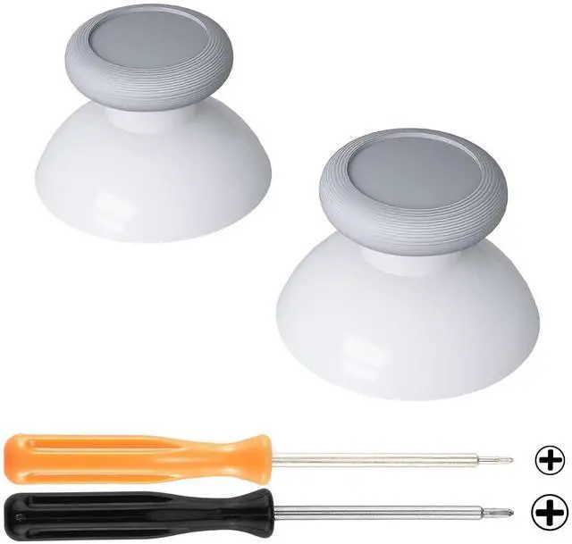Main image of Robot White & New Hope Gray Replacement 3D Joystick Thumbsticks, Analog Thumb Sticks with Cross Screwdriver for Nintendo Switch Pro Controller @