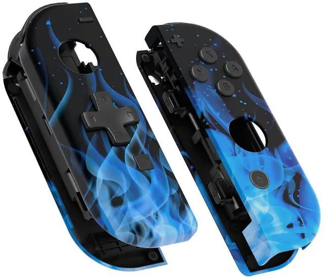 Main image of Blue Flame Soft Touch Joycon Handheld Controller Housing (D-Pad Version) w/ Full Buttons, DIY Replacement Shell Case for Nintendo Switch & Switch Oled Joy-Con Console Shell NOT Included @