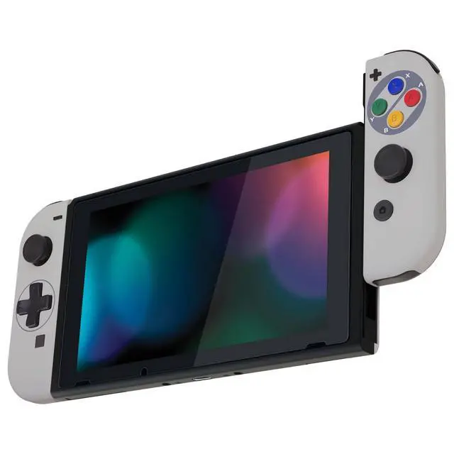 Alt view image 4 of 7 - SFC SNES Classic EU Style Joycon Handheld Controller Housing (D-Pad Version) Colorful Buttons, Replacement Shell Case for Nintendo Switch & Switch OLED Joy-Con Console Without @