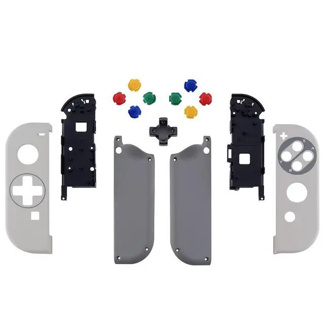 Alt view image 2 of 7 - SFC SNES Classic EU Style Joycon Handheld Controller Housing (D-Pad Version) Colorful Buttons, Replacement Shell Case for Nintendo Switch & Switch OLED Joy-Con Console Without @