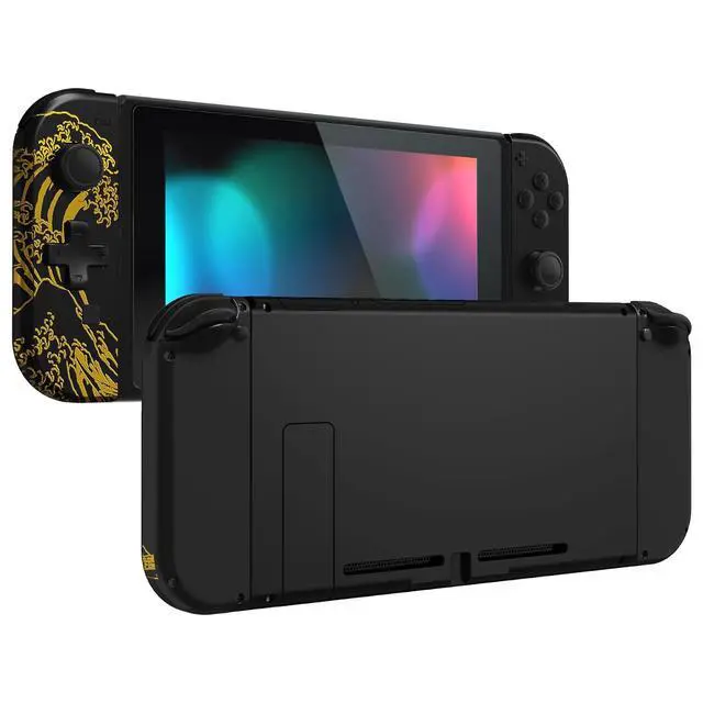 Alt view image 4 of 7 - The Great Golden Wave Off Kanagawa - Black Joycon Handheld Controller Housing (D-Pad Version) w/Full Buttons, Replacement Shell Case for Nintendo Switch & OLED Joy-Con Console Without @