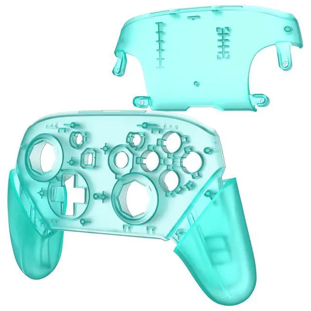 Alt view image 3 of 7 - Faceplate Backplate Handles Cover, Emerald Green Octagonal Gated Sticks Design DIY Replacement Grip Housing Shell for Nintendo Switch Pro Controller - No Controller @