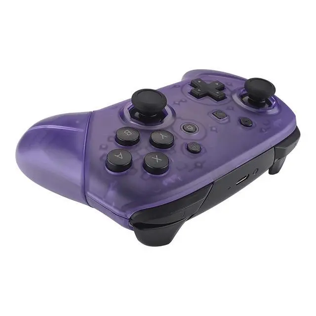 Alt view image 7 of 7 - Clear Atomic Purple Octagonal Gated Sticks Faceplate Backplate Handles, DIY Replacement Grip Housing Shell Cover for Nintendo Switch Pro Controller- Controller NOT Included @