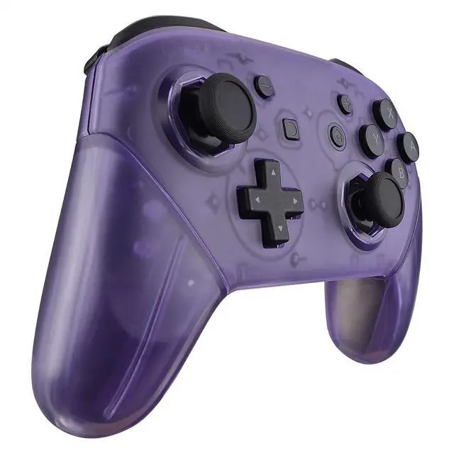 Alt view image 5 of 7 - Clear Atomic Purple Octagonal Gated Sticks Faceplate Backplate Handles, DIY Replacement Grip Housing Shell Cover for Nintendo Switch Pro Controller- Controller NOT Included @