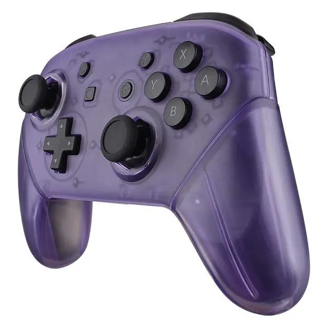 Alt view image 6 of 7 - Clear Atomic Purple Octagonal Gated Sticks Faceplate Backplate Handles, DIY Replacement Grip Housing Shell Cover for Nintendo Switch Pro Controller- Controller NOT Included @