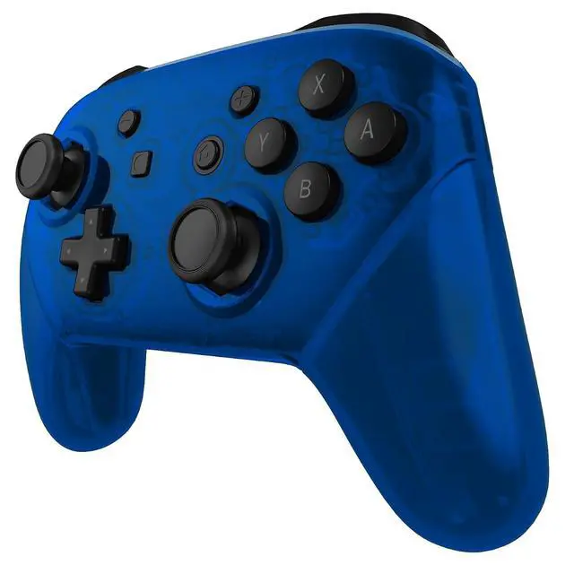 Alt view image 6 of 7 - Clear Blue Octagonal Gated Sticks Faceplate Backplate Handles, DIY Replacement Grip Housing Shell Cover for Nintendo Switch Pro Controller - Controller NOT Included @