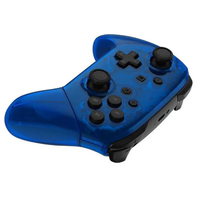 Alt view image 7 of 7 - Clear Blue Octagonal Gated Sticks Faceplate Backplate Handles, DIY Replacement Grip Housing Shell Cover for Nintendo Switch Pro Controller - Controller NOT Included @