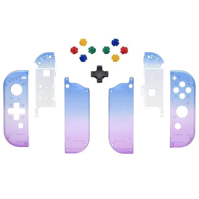 Alt view image 2 of 7 - Gradient Translucent Bluebell Joycon Handheld Controller Housing (D-Pad Version) w/Full Buttons, Replacement Shell Case for Nintendo Switch & OLED Joy-Con Console Without @