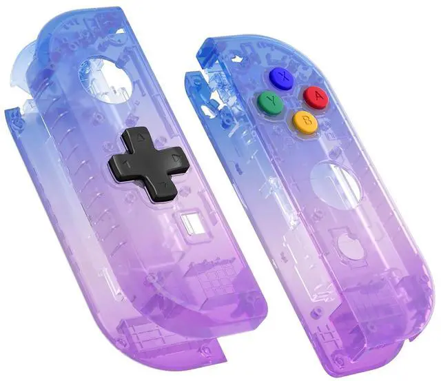 Main image of Gradient Translucent Bluebell Joycon Handheld Controller Housing (D-Pad Version) w/Full Buttons, Replacement Shell Case for Nintendo Switch & OLED Joy-Con Console Without @