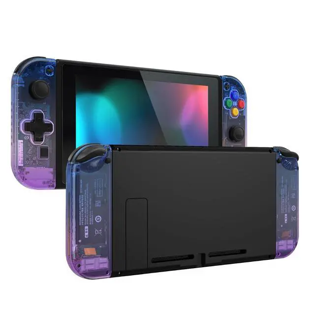 Alt view image 4 of 7 - Gradient Translucent Bluebell Joycon Handheld Controller Housing (D-Pad Version) w/Full Buttons, Replacement Shell Case for Nintendo Switch & OLED Joy-Con Console Without @