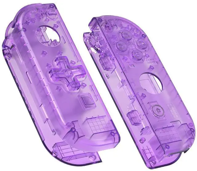 Main image of Clear Atomic Purple Joycon Handheld Controller Housing (D-Pad Version) with Full Buttons, DIY Replacement Shell Case for Nintendo Switch & Switch OLED Joy-Con Console Shell NOT Included @