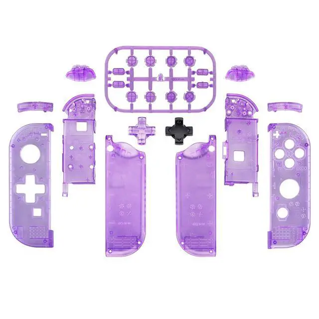 Alt view image 2 of 7 - Clear Atomic Purple Joycon Handheld Controller Housing (D-Pad Version) with Full Buttons, DIY Replacement Shell Case for Nintendo Switch & Switch OLED Joy-Con Console Shell NOT Included @
