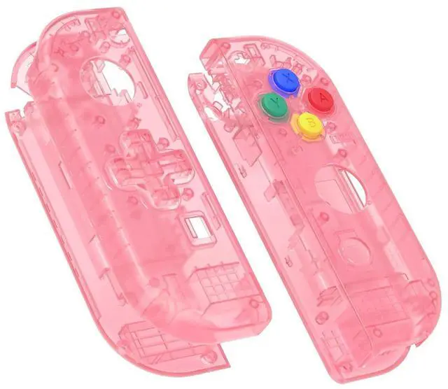 Main image of Cherry Pink Joycon Handheld Controller Housing (D-Pad Version) with Colorful Buttons, DIY Replacement Shell Case for Nintendo Switch & Switch OLED Joy-Con Console Shell NOT Included @