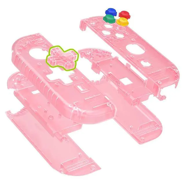 Alt view image 3 of 7 - Cherry Pink Joycon Handheld Controller Housing (D-Pad Version) with Colorful Buttons, DIY Replacement Shell Case for Nintendo Switch & Switch OLED Joy-Con Console Shell NOT Included @