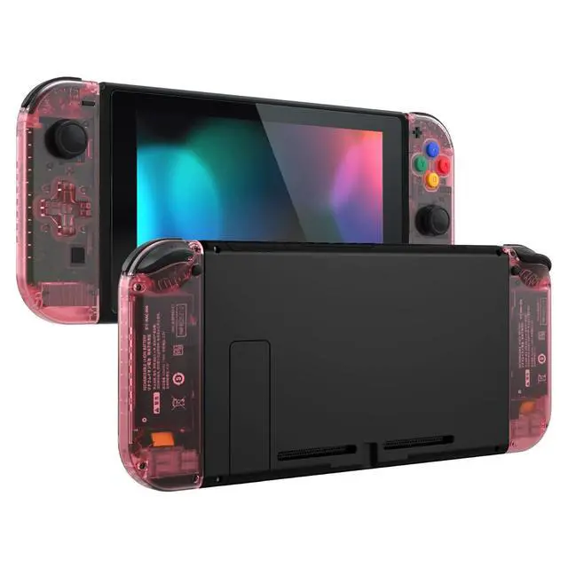 Alt view image 4 of 7 - Cherry Pink Joycon Handheld Controller Housing (D-Pad Version) with Colorful Buttons, DIY Replacement Shell Case for Nintendo Switch & Switch OLED Joy-Con Console Shell NOT Included @