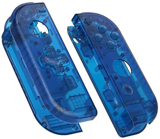 Main image of Transparent Clear Blue Joycon Handheld Controller Housing (D-Pad Version) w/Full Buttons, DIY Replacement Shell Case for Nintendo Switch & Switch OLED Joy-Con Console Shell NOT Included @
