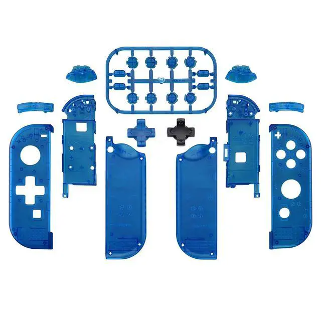 Alt view image 2 of 7 - Transparent Clear Blue Joycon Handheld Controller Housing (D-Pad Version) w/Full Buttons, DIY Replacement Shell Case for Nintendo Switch & Switch OLED Joy-Con Console Shell NOT Included @