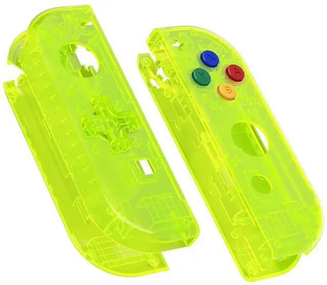 Main image of Clear Lime Green Joycon Handheld Controller Housing (D-Pad Version) with Colorful Buttons, DIY Replacement Shell Case for Nintendo Switch Joy-Con Controller NOT Included @