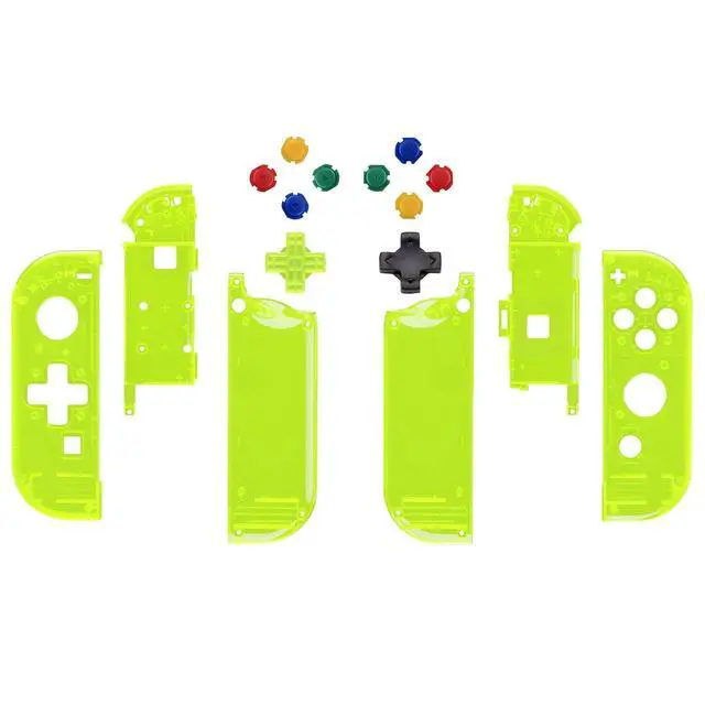 Alt view image 2 of 7 - Clear Lime Green Joycon Handheld Controller Housing (D-Pad Version) with Colorful Buttons, DIY Replacement Shell Case for Nintendo Switch Joy-Con Controller NOT Included @