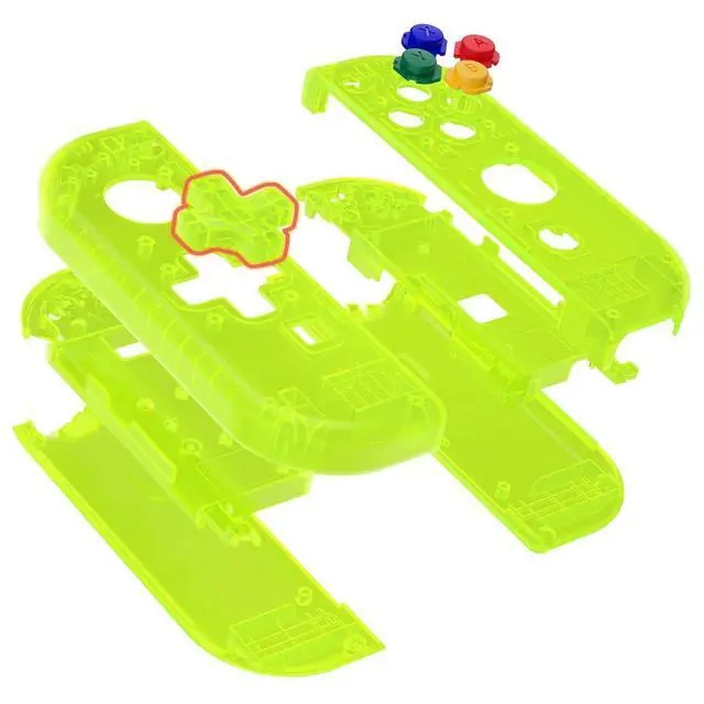 Alt view image 3 of 7 - Clear Lime Green Joycon Handheld Controller Housing (D-Pad Version) with Colorful Buttons, DIY Replacement Shell Case for Nintendo Switch Joy-Con Controller NOT Included @