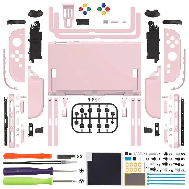 Alt view image 2 of 7 - DIY Replacement Shell Buttons for Nintendo Switch 2, Full Set Rear Back Plate Controller Housing with Button for Switch 2 Console & Joycon 2 - Deluxe Version - Cherry Blossoms Pink @