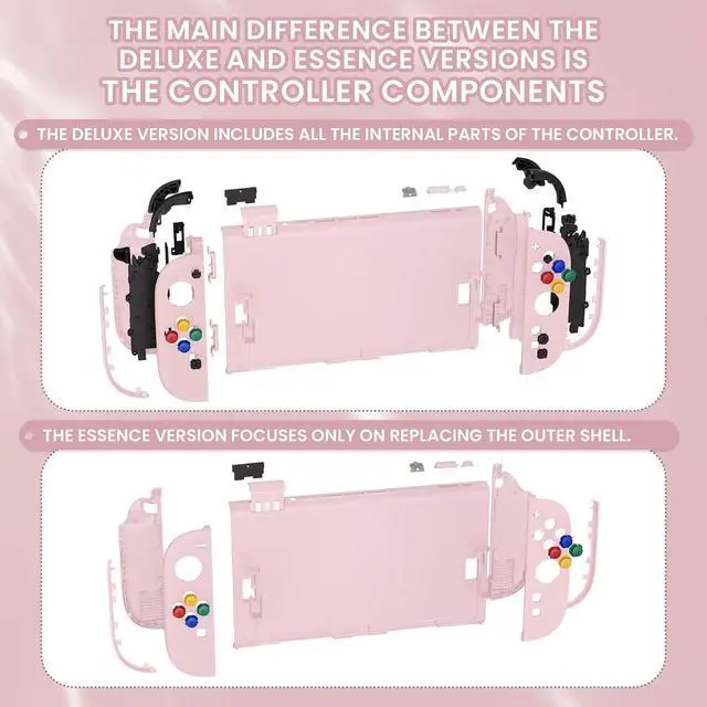Alt view image 6 of 7 - DIY Replacement Shell Buttons for Nintendo Switch 2, Full Set Rear Back Plate Controller Housing with Button for Switch 2 Console & Joycon 2 - Deluxe Version - Cherry Blossoms Pink @
