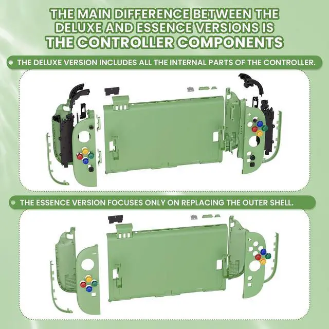 Alt view image 6 of 7 - DIY Replacement Shell Buttons for Nintendo Switch 2, Custom Full Set Rear Back Plate Controller Housing with Button for Switch 2 Handheld Console & Joycon 2 - Deluxe Version - Matcha Green @