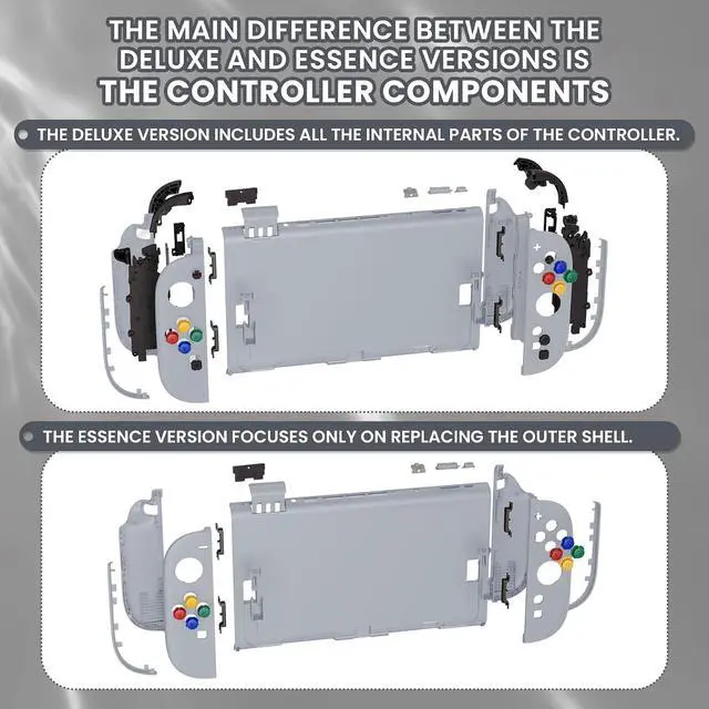 Alt view image 6 of 7 - DIY Replacement Shell Buttons for Nintendo Switch 2, Custom Full Set Rear Back Plate Controller Housing with Button for Switch 2 Console & Joycon 2 - Deluxe Version - New Hope Gray @