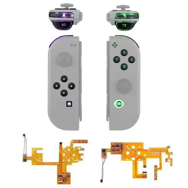 Main image of 7 Colors 9 Modes NS Joycon DFS LED Kit, Multi-Colors Luminated Black Classical Symbols ABXY Trigger Face Buttons for Nintendo Switch & Switch OLED Model Joy-Con - Joycon NOT Included @