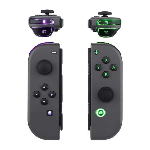 Alt view image 5 of 7 - 7 Colors 9 Modes NS Joycon DFS LED Kit, Multi-Colors Luminated Black Classical Symbols ABXY Trigger Face Buttons for Nintendo Switch & Switch OLED Model Joy-Con - Joycon NOT Included @