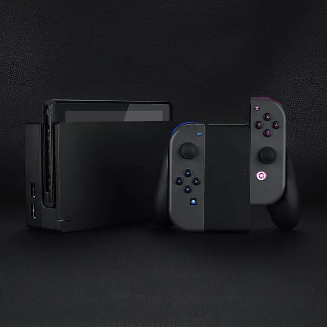 Alt view image 6 of 7 - 7 Colors 9 Modes NS Joycon DFS LED Kit, Multi-Colors Luminated Black Classical Symbols ABXY Trigger Face Buttons for Nintendo Switch & Switch OLED Model Joy-Con - Joycon NOT Included @