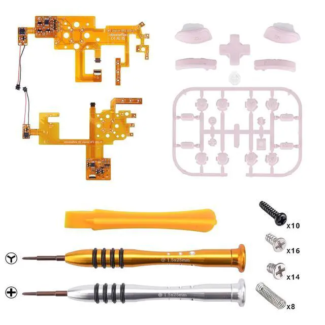 Alt view image 3 of 7 - 7 Colors 9 Modes NS Joycon DFS LED Kit, Multi-Colors Luminated Cherry Blossoms Pink Classical Symbols ABXY Trigger Face Buttons for Nintendo Switch & Switch OLED Model JoyCon @