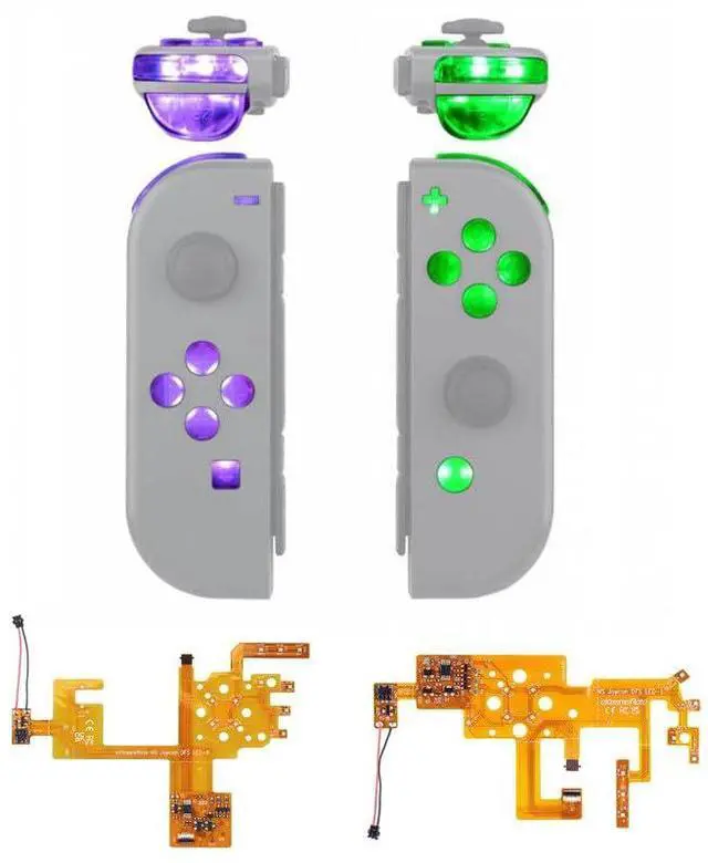 Main image of LED Mod Kit for Nintendo Switch & Switch OLED Joycon 7 Colors 9 Modes DFS Light Up Buttons Set with ABXY, Trigger, Face Buttons Joycon Controller NOT Included @