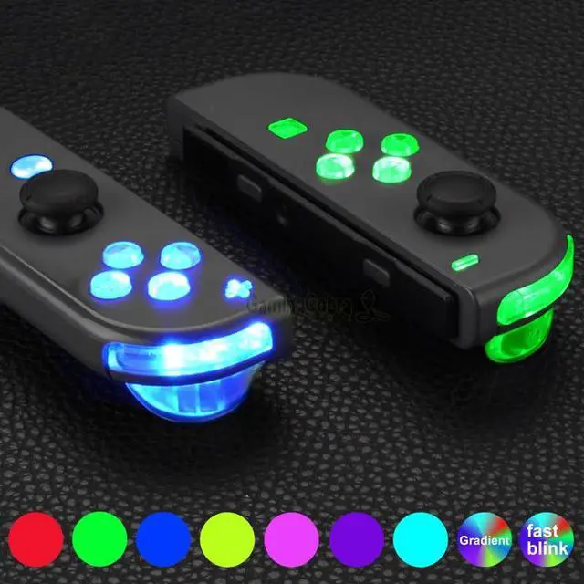 Alt view image 5 of 7 - LED Mod Kit for Nintendo Switch & Switch OLED Joycon 7 Colors 9 Modes DFS Light Up Buttons Set with ABXY, Trigger, Face Buttons Joycon Controller NOT Included @