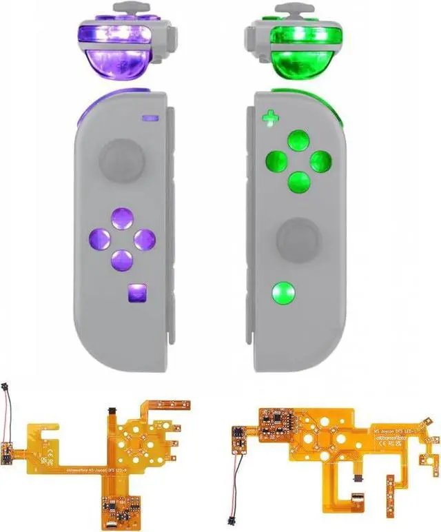 Alt view image 6 of 7 - LED Mod Kit for Nintendo Switch & Switch OLED Joycon 7 Colors 9 Modes DFS Light Up Buttons Set with ABXY, Trigger, Face Buttons Joycon Controller NOT Included @