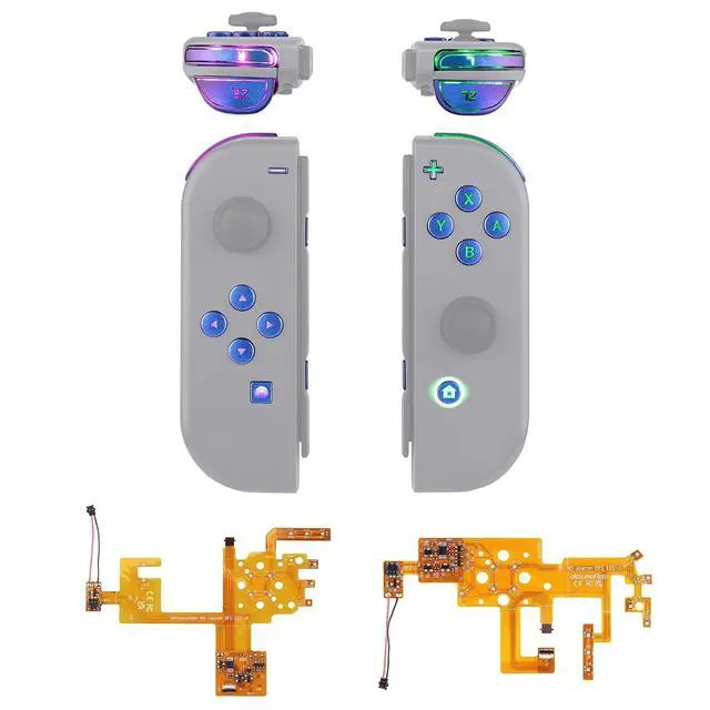 Main image of 7 Colors 9 Modes LED Kit for Nintendo Switch & Switch OLED Joycon - DIY Multi-Color Chameleon Purple Blue ABXY Buttons & Trigger Buttons - Joycon Not Included @