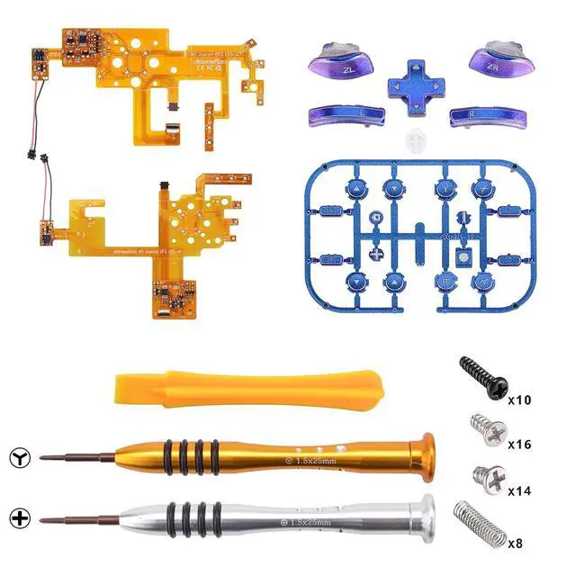 Alt view image 3 of 7 - 7 Colors 9 Modes LED Kit for Nintendo Switch & Switch OLED Joycon - DIY Multi-Color Chameleon Purple Blue ABXY Buttons & Trigger Buttons - Joycon Not Included @
