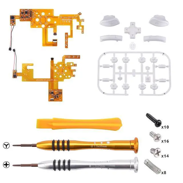 Alt view image 3 of 7 - 7 Colors 9 Modes NS Joycon DFS LED Kit, Multi-Colors Luminated White Classical Symbols ABXY Trigger Face Buttons for Nintendo Switch & Switch OLED Model Joycon - Joycon NOT Included @