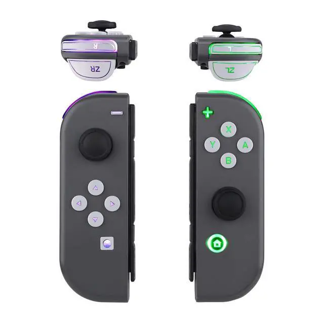 Alt view image 5 of 7 - 7 Colors 9 Modes NS Joycon DFS LED Kit, Multi-Colors Luminated White Classical Symbols ABXY Trigger Face Buttons for Nintendo Switch & Switch OLED Model Joycon - Joycon NOT Included @
