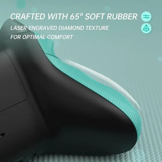 Alt view image 4 of 7 - Flexor Rubberized Side Rails Grips Trigger Stop Kit for Xbox Series X/S Controller, Anti-Slip Ergonomic Trigger Stopper Handle Grips for Xbox Core Controller Teal Green @