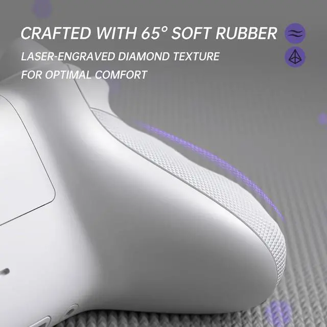 Alt view image 4 of 7 - Flexor Rubberized Side Rails Grips Trigger Stop Kit for Xbox Series X/S Controller, Anti-Slip Ergonomic Trigger Stopper Handle Grips for Xbox Core Controller Frosted White @