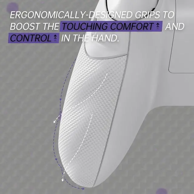 Alt view image 5 of 7 - Flexor Rubberized Side Rails Grips Trigger Stop Kit for Xbox Series X/S Controller, Anti-Slip Ergonomic Trigger Stopper Handle Grips for Xbox Core Controller Frosted White @