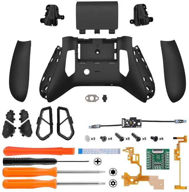 Alt view image 3 of 7 - Victor X Remap Kit for Xbox Series X/S, 6 Profiles & Black Redesigned Back Shell & Side Rails & 4 Back Buttons for Xbox Core Wireless Controller - Controller NOT Included @