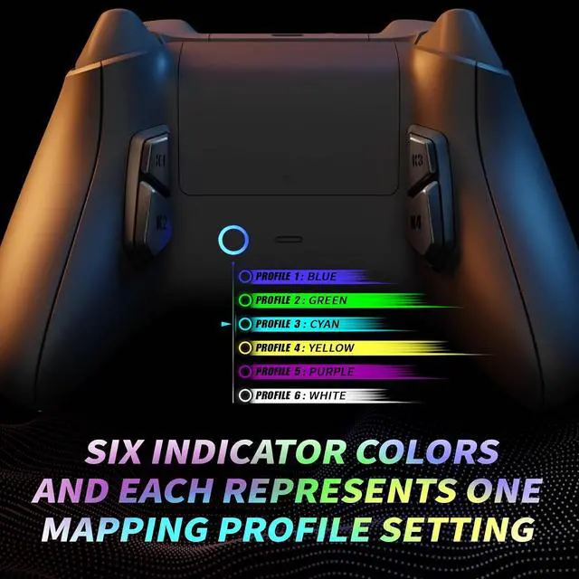 Alt view image 6 of 7 - Victor X Remap Kit for Xbox Series X/S, 6 Profiles & Black Redesigned Back Shell & Side Rails & 4 Back Buttons for Xbox Core Wireless Controller - Controller NOT Included @