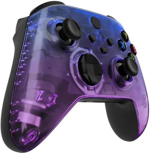 Alt view image 4 of 7 - Replacement Faceplate for Xbox Series X & S Controller - Personalize Your Control - Gradient Translucent Bluebell Front Housing Shell for Xbox Wireless Controller @
