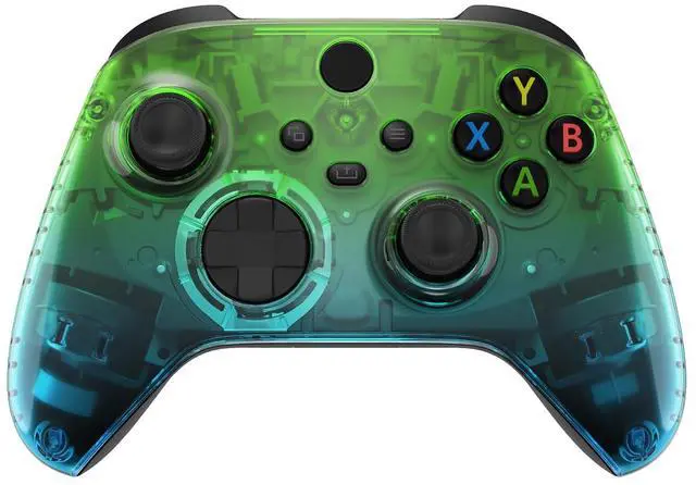 Main image of Replacement Faceplate for Xbox Series X & S - Personalize Your Control - Gradient Translucent Green Blue Custom Front Housing Shell for Xbox Core Controller Wireless @