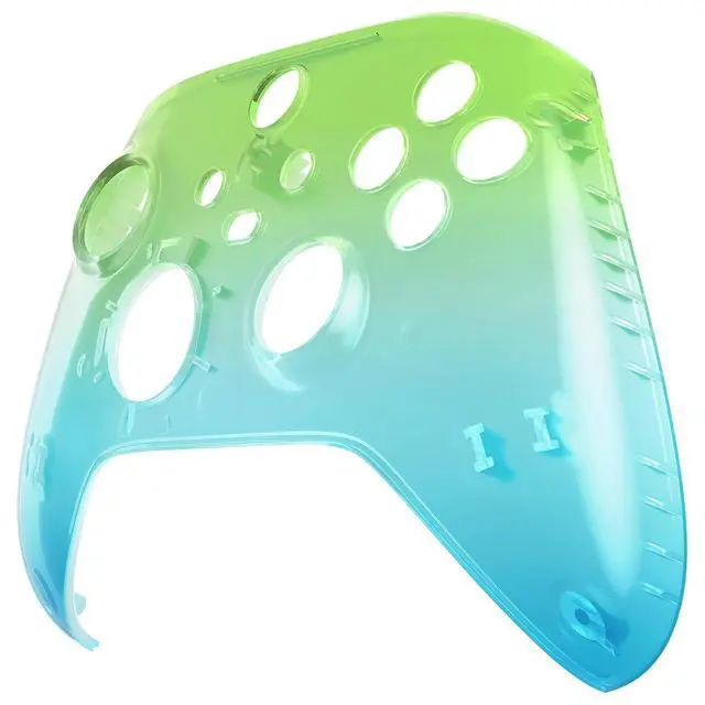 Alt view image 7 of 7 - Replacement Faceplate for Xbox Series X & S - Personalize Your Control - Gradient Translucent Green Blue Custom Front Housing Shell for Xbox Core Controller Wireless @