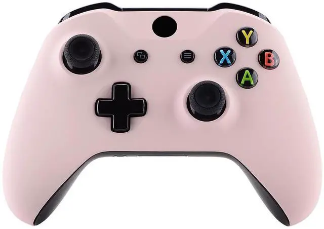 Alt view image 4 of 7 - Front Housing Shell + Side Rails Handles for Xbox One Controller (Model 1708), Cherry Blossoms Pink Replacement Faceplate Parts with Back Panels for Xbox One X & One S Controller @