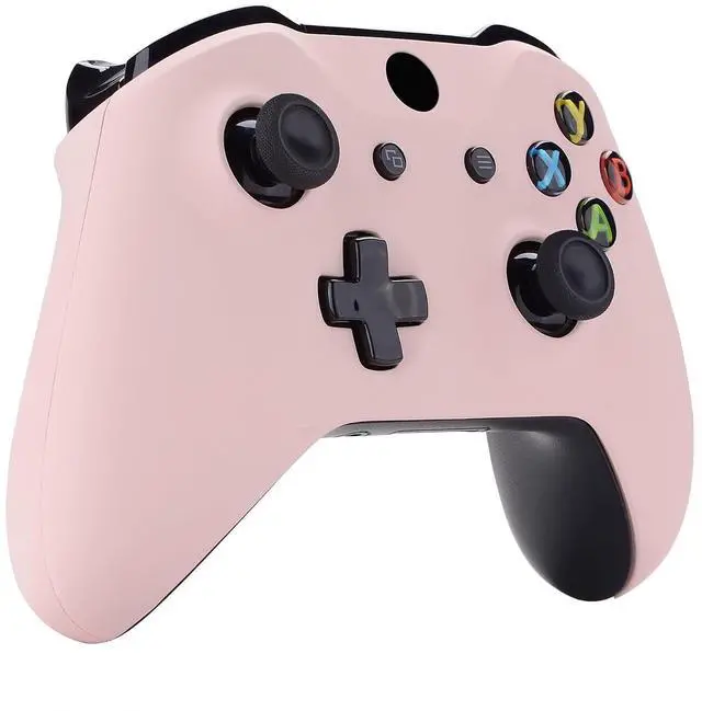Alt view image 5 of 7 - Front Housing Shell + Side Rails Handles for Xbox One Controller (Model 1708), Cherry Blossoms Pink Replacement Faceplate Parts with Back Panels for Xbox One X & One S Controller @