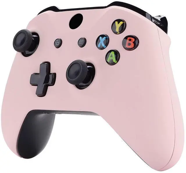 Alt view image 6 of 7 - Front Housing Shell + Side Rails Handles for Xbox One Controller (Model 1708), Cherry Blossoms Pink Replacement Faceplate Parts with Back Panels for Xbox One X & One S Controller @